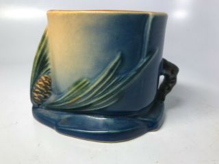 Vintage Roseville Pottery Blue Pine Cone Match Holder 498.