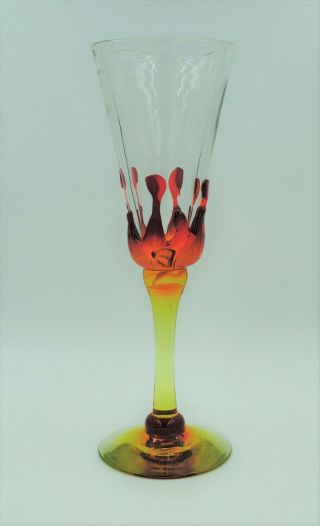 Vintage Blenko Hand Blown Glass Chalice Vase - 7044 - Myers Design 2