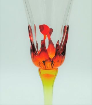 Vintage Blenko Hand Blown Glass Chalice Vase - 7044 - Myers Design 3