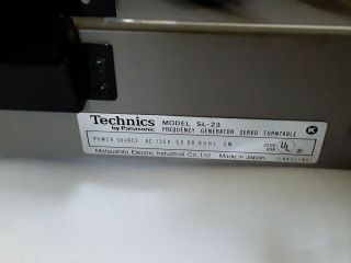 Vintage Technics SL - 23 Frequency Generator Servo Belt Drive Turntable 6