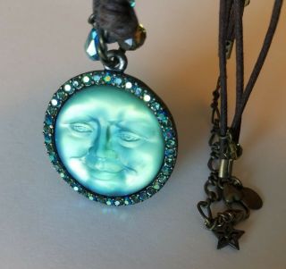 Kirks Folly Seaview Full Moon Blue Moon Vintage Corded Beaded Necklace Retired