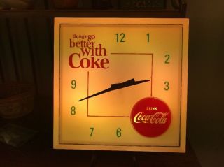 Vintage Coca - Cola Clock,  Things Go Better With Coke