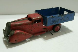 Vintage Pressed Steel Marx Lumar Coal Dump Truck Toy