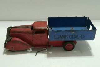 vintage pressed steel Marx Lumar coal dump truck toy 2