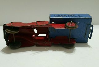 vintage pressed steel Marx Lumar coal dump truck toy 7