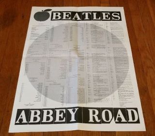 Vintage Poster THE BEATLES ABBEY ROAD Album Insert Apple 2