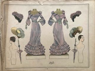 BELLES DAMES EN GRANDE TOILETTE Paper Dolls by the illustrator JOB - 1903 2