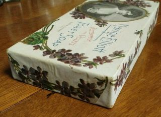 vtg Victorian 1912 Maxine Elliott Toilet Soap FULL BOX Buttermilk and Violets 2