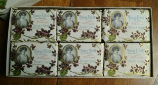 vtg Victorian 1912 Maxine Elliott Toilet Soap FULL BOX Buttermilk and Violets 4
