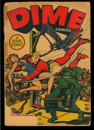 Dime Comics 1 Rare Japanese Wwii L.  B.  Cole Cover Silver Streak 1945 Fr