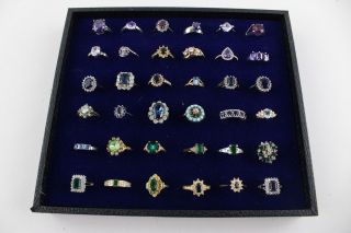 36 X Vintage & Retro Cocktail Rings Inc.  Cluster,  Trillogy,  Solitaire