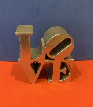Vintage Robert Indiana Love Sculpture Paperweight Desktop
