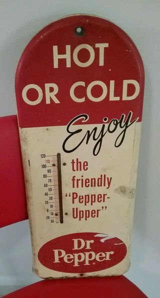 Vintage Dr.  Pepper Thermometer Hot Or Cold Metal