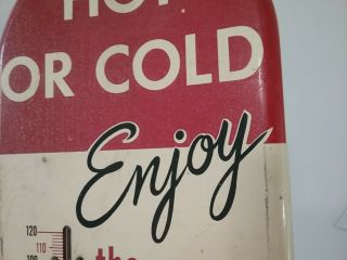 Vintage Dr.  Pepper Thermometer Hot Or Cold Metal 7