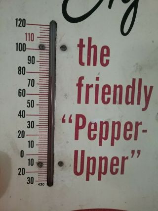 Vintage Dr.  Pepper Thermometer Hot Or Cold Metal 8
