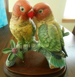 Vintage Rare Hard To Find Porcelain Love Birds Andrea Sadek 1986 Nib