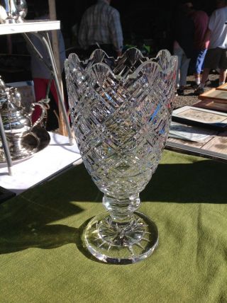 Rare Vintage Waterford Crystal Master Cutter Footed Vase 13 1/4 "