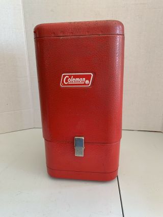 Vintage Coleman Red Metal Lantern Case For 200a Lantern