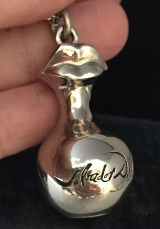 vintage jewellery wonderful signed Salvadore Dali Aphrodite lips pendant & chain 7