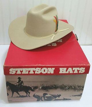 Vtg Classic Stetson Rancher Mohave 5x Beaver Felt Cowboy Hat Rodeo Tall Crown - 7