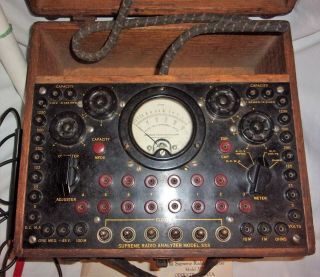 Vintage Rare Supreme Radio Analyzer Model 333 Tube Tester Checker? wood dovetail 5