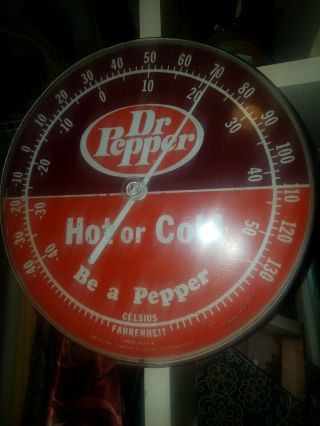 Vintage Dr Pepper Hot Or cold Thermometer Advertising Sign Great 2
