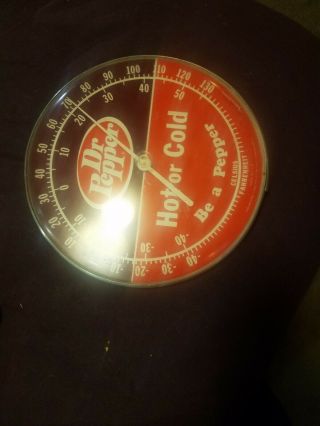 Vintage Dr Pepper Hot Or cold Thermometer Advertising Sign Great 3