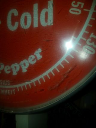 Vintage Dr Pepper Hot Or cold Thermometer Advertising Sign Great 6