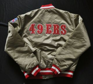 San Francisco 49ers Vintage Starter Satin Jacket Gold Mens Large