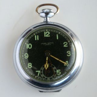 Vintage 7 Jewel Leobe Swiss Made Hand Winding Alarm Pocket Watch Running