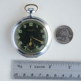 Vintage 7 jewel Leobe Swiss Made Hand Winding alarm Pocket Watch Running 3