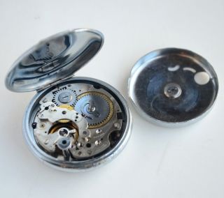 Vintage 7 jewel Leobe Swiss Made Hand Winding alarm Pocket Watch Running 7