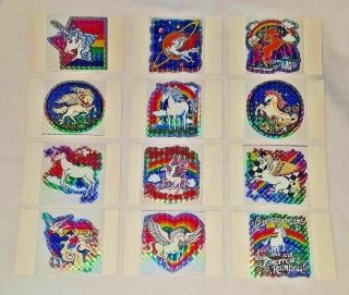 Full Set Vintage Love Unicorn Rainbows Holographic Prism Vending Stickers Decals 2