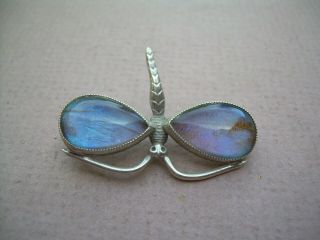 Antique Art Deco Silver Butterfly Wing Dragonfly Brooch Maker T.  L.  M.