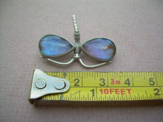 Antique Art Deco Silver Butterfly Wing Dragonfly Brooch Maker T.  L.  M. 7