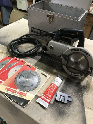 Porter Cable 314 Trim Saw Kit.  Usa Rare.  Blades,  Box W/ More