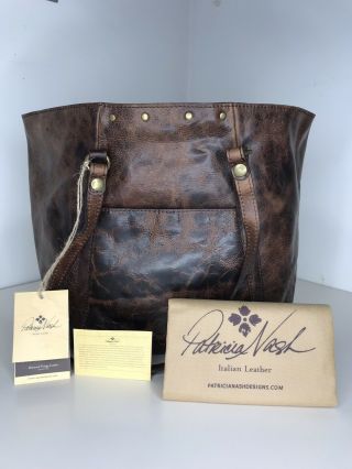 Patricia Nash Benvenuto Tote Distressed Vintage Leather Italy Color Chocolate