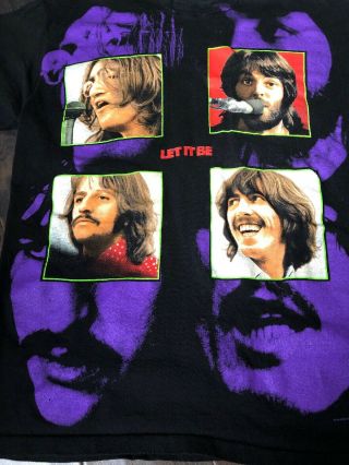 Vintage Single Stitch The Beatles Let It Be Band T - shirt Size XL 2