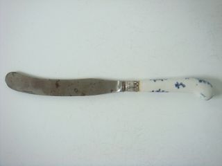 Lowestoft - Bow Porcelain Rare Knife Handle With Unknown Pattern C1775