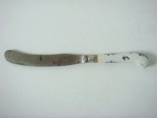 LOWESTOFT - BOW PORCELAIN RARE KNIFE HANDLE WITH UNKNOWN PATTERN C1775 4
