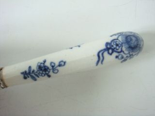 LOWESTOFT - BOW PORCELAIN RARE KNIFE HANDLE WITH UNKNOWN PATTERN C1775 6