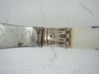 LOWESTOFT - BOW PORCELAIN RARE KNIFE HANDLE WITH UNKNOWN PATTERN C1775 8