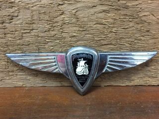 Vintage Rare 1937 Plymouth Truck Enamel Grill Badge Emblem With Wings -