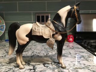 Breyer Vintage Western Horse Black And White Tobiano Paint Euc