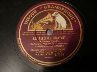 Comedian Harmonists Les Fenetres Chantent K - 7939 Ultra - Rare French 78 Rpm 78rpm