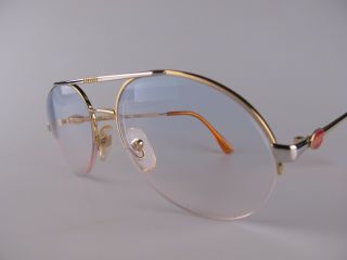 Vintage 80s Bugatti 65788 Semi Rimless Eyeglasses Size 54 - 18 Made In France