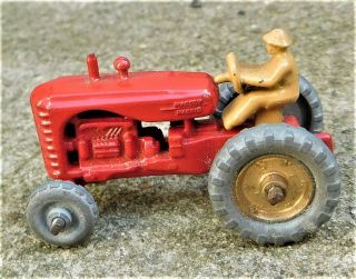 NO RESERV MOKO Lesney Matchbox No.  4 Red Tractor Massey Harris Boxed Vintage 2