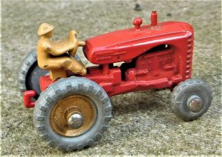 NO RESERV MOKO Lesney Matchbox No.  4 Red Tractor Massey Harris Boxed Vintage 3