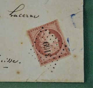 RARE FRANCE STAMP COVER 1852 TO SWITZERLAND (K116) 2