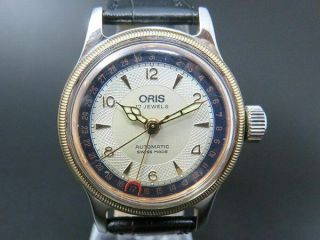 Very Rare Oris Automatic Watch 7400b 574 Pointer Date Big Crown [6037]